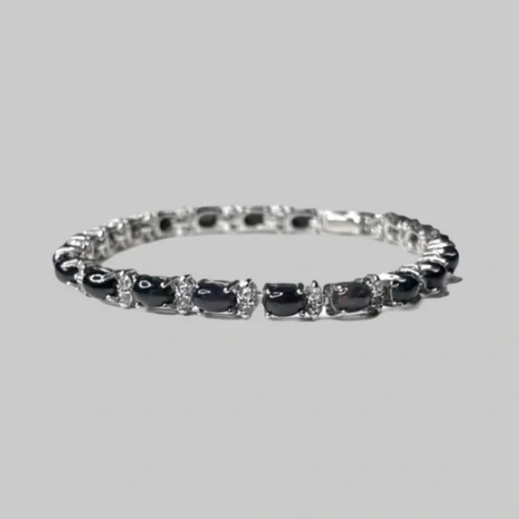 Nordstrom Jewelry Elegant Silver And Black Womens Bracelet